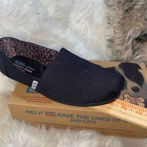 Skechers BOBS Peace & Love Black Canvas Slip-On Shoes Womens Size 9.5/39.5U wide - Picture 11 of 11